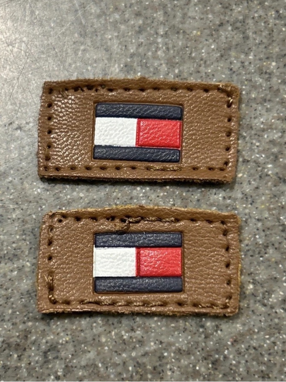Tommy Hilfiger Brown Leather Logo Patch Set - Men's Accessory PA3 - 63